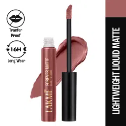 lakme forever matte liquid lip - nude bloom image 1