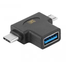 MX USB Type C Male To Micro USB Male + USB A Female 3.0 Adapter (MX-4093) image 1