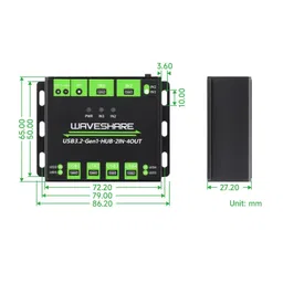 Waveshare Industrial grade USB HUB, Switchable dual hosts, Multi Protections image 3
