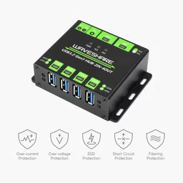 Waveshare Industrial grade USB HUB, Switchable dual hosts, Multi Protections image 5