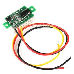 0.72 cm (0.28 inch) 0-100V Three Wire DC Voltmeter Red image 2