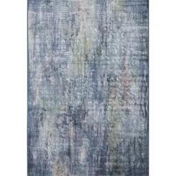 obsessions Blue Abstract 4x6 Feet Machine Made Carpet image 2