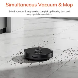 ILIFE A20 Robotic Vacuum Cleaner With Advanced LDS Navigation 4000 Pa Strong Suction, Simultaneous Vacuum and Mop, Customized Cleaning, To-Go-Zone/No-Go-Zone, 2-in-1 Roller Brush, Auto-Resume & Smart Devices Connectivity (Black) image 3