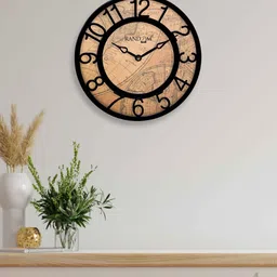 random Black Plastic Contemporary Modern Wall Clock image 1