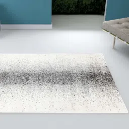 neu looms Black Abstract Viscose 8 x 10 Feet Hand Woven Carpet image 1