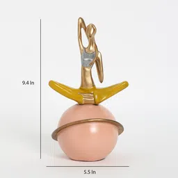 casacraft from pepperfry Multicolor Polyresin Cow Face Pose Yoga Lady image 3