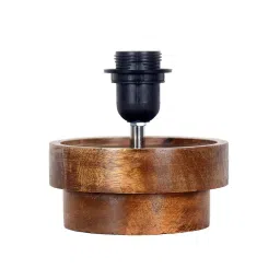 homesake Modern Zen Wooden Lampshade Nightstand Lamp with Antique Base, Concentric Design, Savanna Shade image 5