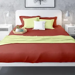 mayfair homes london Tuberose Pink Soild 144 TC 100 % Cotton King Size Bedsheet With 2 Pillow Covers image 1