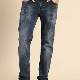 Being Human Men Straight Fit Mid-Rise Low Distress Heavy Fade Stretchable Jeans-picture-36