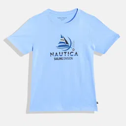 Nautica Boys Pure Cotton Brand Logo Printed T-shirt-picture-38