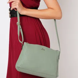 Lavie Women Denali Horizontal Green Solid Messenger Bag-picture-34