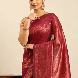 SANGAM PRINTS Floral Woven Design Saree-picture-34