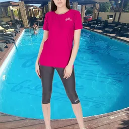 FILMAX ORIGINALS Round Neck T-Shirt With Capri Swim Set-image-23