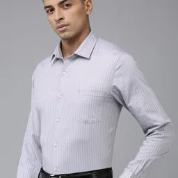 Arrow Pure Cotton Manhattan Slim Fit Striped Formal Shirt-picture-11