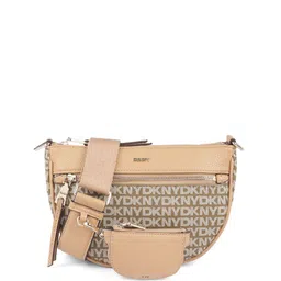 DKNY Brand Logo Printed Structured Sling Bag With Coin Pouch-picture-10