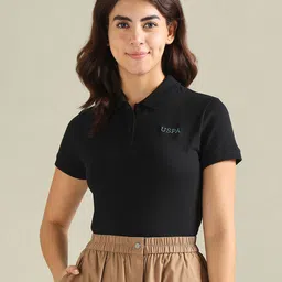 U.S. Polo Assn. Women Polo Collar Casual T-shirt-image-52