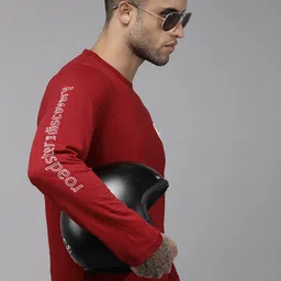 The Roadster Lifestyle Co X Discovery Adventures Mens Red Graphic T-shirt with Healthguard-picture-21
