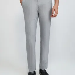 Raymond Men Textured Slim Fit Easy Wash Trousers-image-98