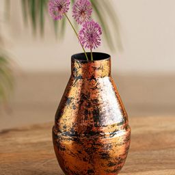 ExclusiveLane Black & Beige Painted Copper Ore Vase-picture-29