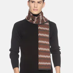 513 Men Beige & Red Woven Design Mufflers-picture-34