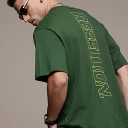 The Roadster Life Co. Typography Printed Drop-Shoulder Sleeves Pure Cotton Relaxed T-shirt-picture-21