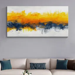 999Store White & Yellow Canvas Abstract Wall Art-picture-36