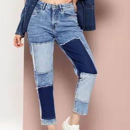 Harvard Women Boyfriend Fit Colourblocked Jeans-image-6
