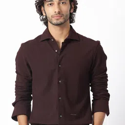 RARE RABBIT Men Veniziaa Textured Slim Fit Cotton Shirt-image-61