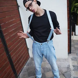 The Indian Garage Co Men Relaxed Fit Jeans With Suspenders-picture-18
