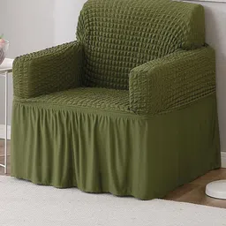 HOKIPO Green Stretchable Sofa Cover With Arms-image-49