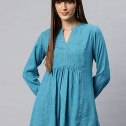 Cottinfab Mandarin Collar Peplum Longline Top-picture-19