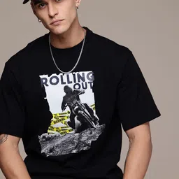 The Roadster Life Co. Relaxed Fit Graphic Printed Drop-Shoulder Sleeves T-shirt-picture-22
