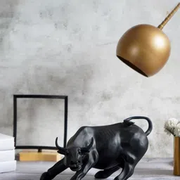THE ARTMENT Black Surreal Charging Bull Showpiece-picture-36