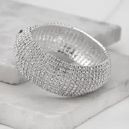 YouBella Silver-Plated Stone-Studded Cuff Bracelet-picture-20