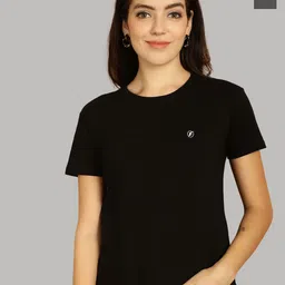 Friskers Women Black & Grey 2 Slim Fit T-shirt-image-33