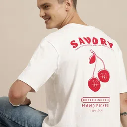 HERE&NOW Men Typography Printed Pure Cotton T-shirt-picture-27
