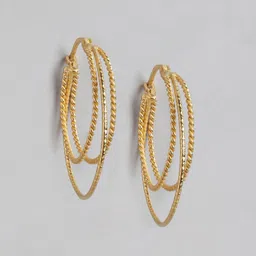 Carlton London Gold-Plated Circular Hoop Earrings-image-62