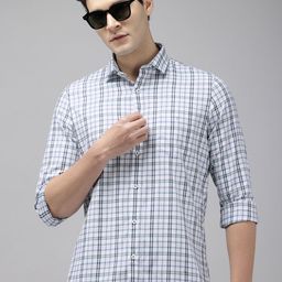 Van Heusen Sport Slim Fit Opaque Checked Pure Cotton Casual Shirt-picture-12