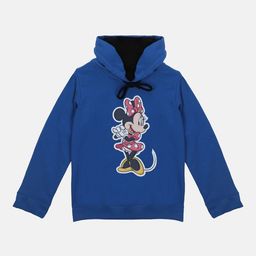 Disney by Wear Your Mind Girls Blue Printed Hooded Sweatshirt With Attached Face Covering-picture-47