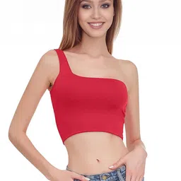 StyleCast Women One Shoulder Fitted Crop Top-image-16