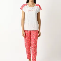 mackly Women Grey & Red Floral Printed Night suit-image-27
