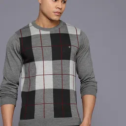 Louis Philippe Checked Pullover-image-71