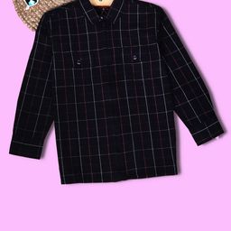 Gini and Jony Boys Navy Blue Checked Bomber Jacket-picture-23