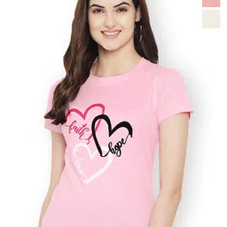 Fabflee Women Multicoloured 3 Printed T-shirt-image-67