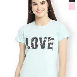 Fabflee Women Multicoloured 3 Printed T-shirt-image-30