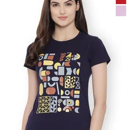 Fabflee Women Multicoloured 3 Printed T-shirt-picture-26