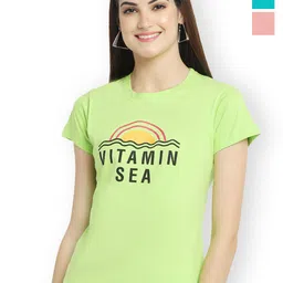 Fabflee Women Multicoloured 3 Printed T-shirt-picture-24