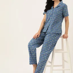 ETC Women Floral Printed Cotton Night suit-image-20
