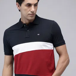 Arrow Sport Colourblocked Polo Collar Pure Cotton T-shirt-picture-39