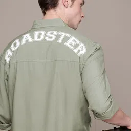 The Roadster Life Co. Pure Cotton Brand Logo Printed Relaxed Fit Shirt-picture-15